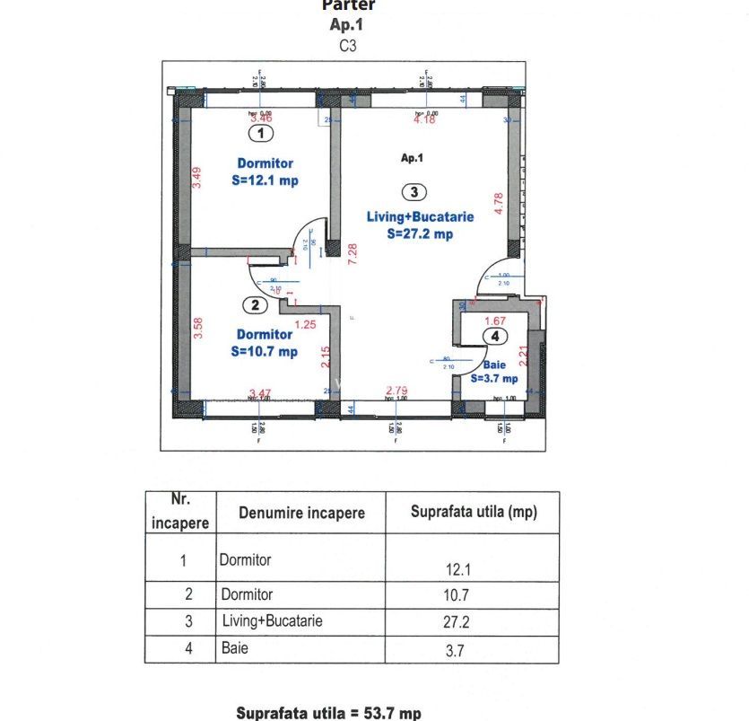 Apartament 3 camere finisat LA CHEIE - Turnisor Sibiu - Schiță 6