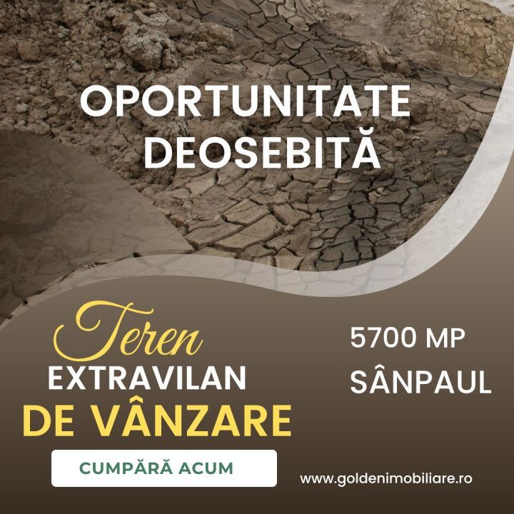 Oportunitate unica! Teren 5700 mp, Sanpaul, perfect pentru investitie - Poză 1