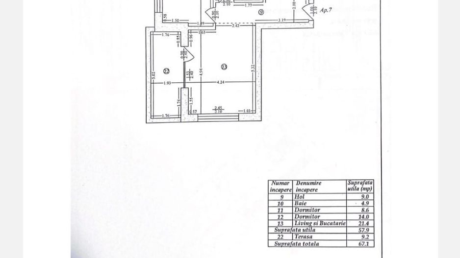 3 camere | Allegoria Colentina | nemobilat | parcare stație electrica - Schiță 13