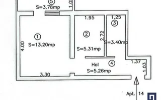 Apartament SPATIOS  cu o camera | Bd Dambovita | comision 0 - Schiță 24