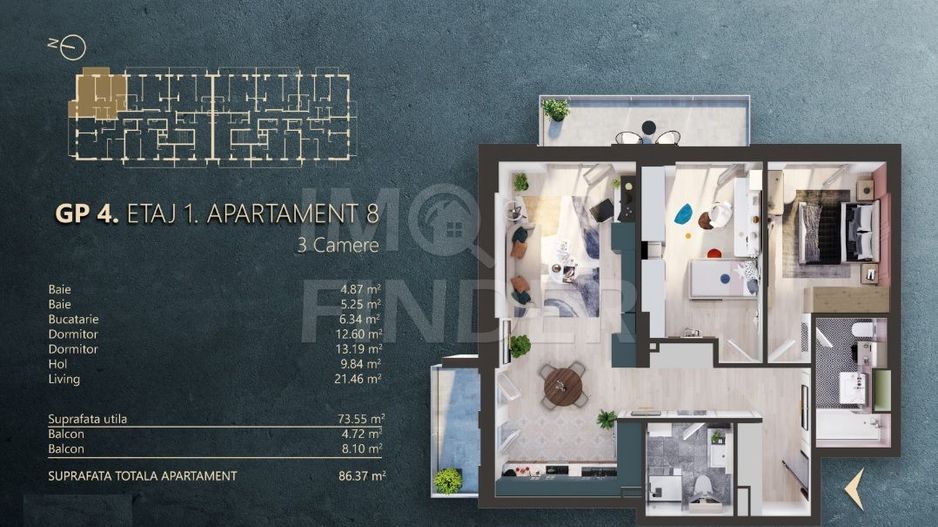 Apartament 3 camere, proiect Premium, la standard nZEB, zona Fabricii - Poză 2