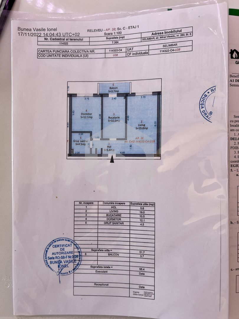 Apartament 2 camere decomandat Selimbar/ Etaj 1. Vedere superba, LUX - Poză 16