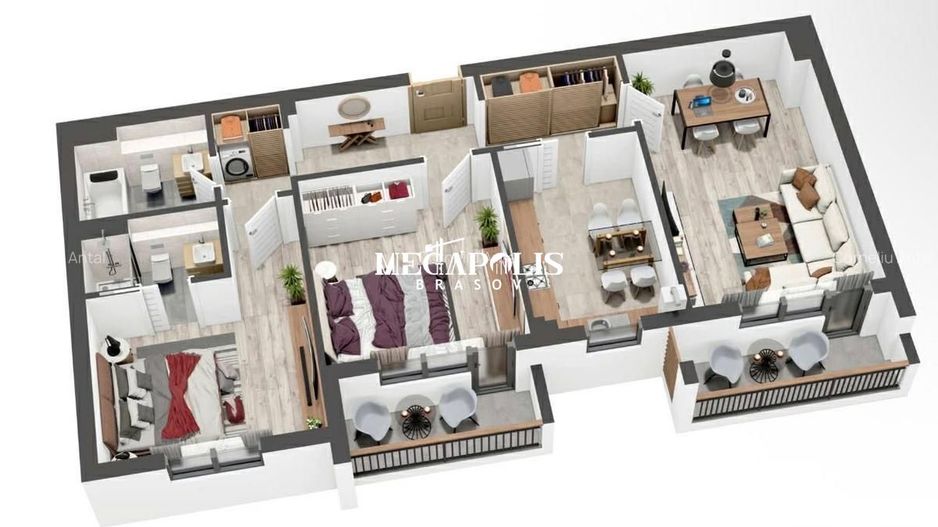 Schimb apartament 3 camere Tractorul cu 2 camere + 70.000 € diferență - Poză 5