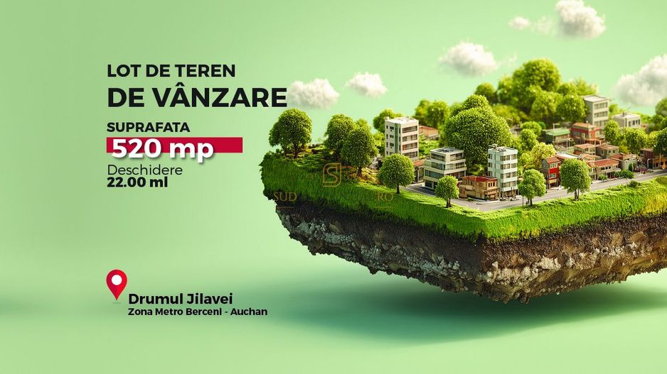 Teren intravilan 520 mp, deschidere 23 ml, Drumul Jilavei, Berceni, S4 - Poză 1