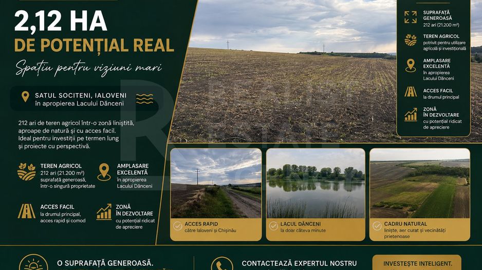 2,12 hectare de posibilități, în apropierea Lacului Dănceni - Poză 1