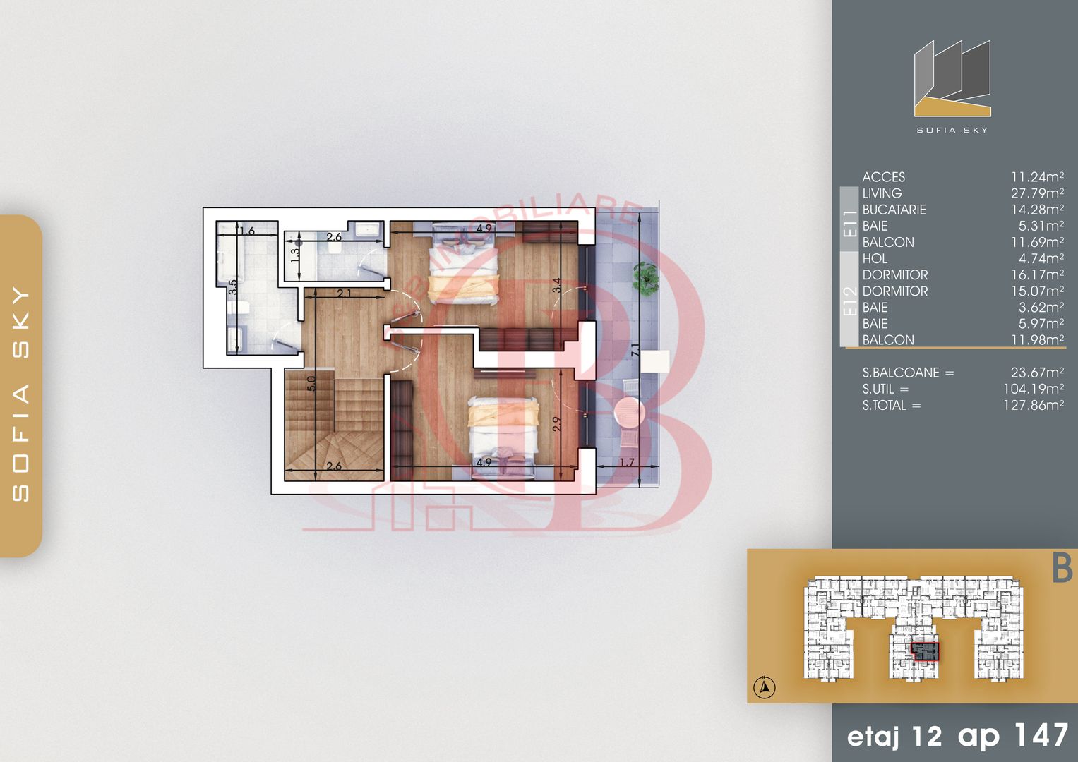 Duplex 3 camere Bloc Finalizat 7min Metrou Th. Pallady - Schiță 5