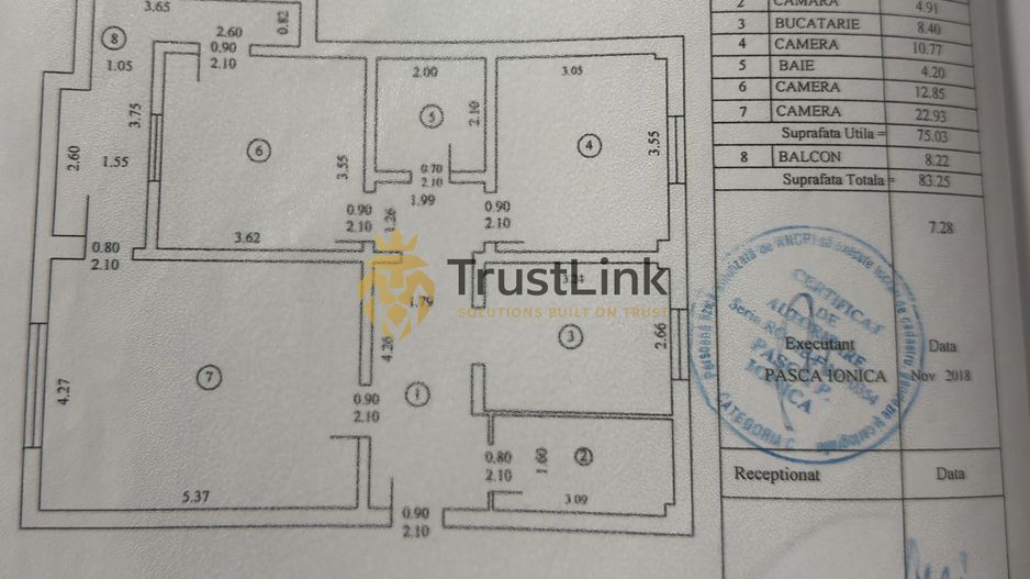 Apartament 3 camere de vanzare Alexandriei intersectie Margeanului - Schiță 1