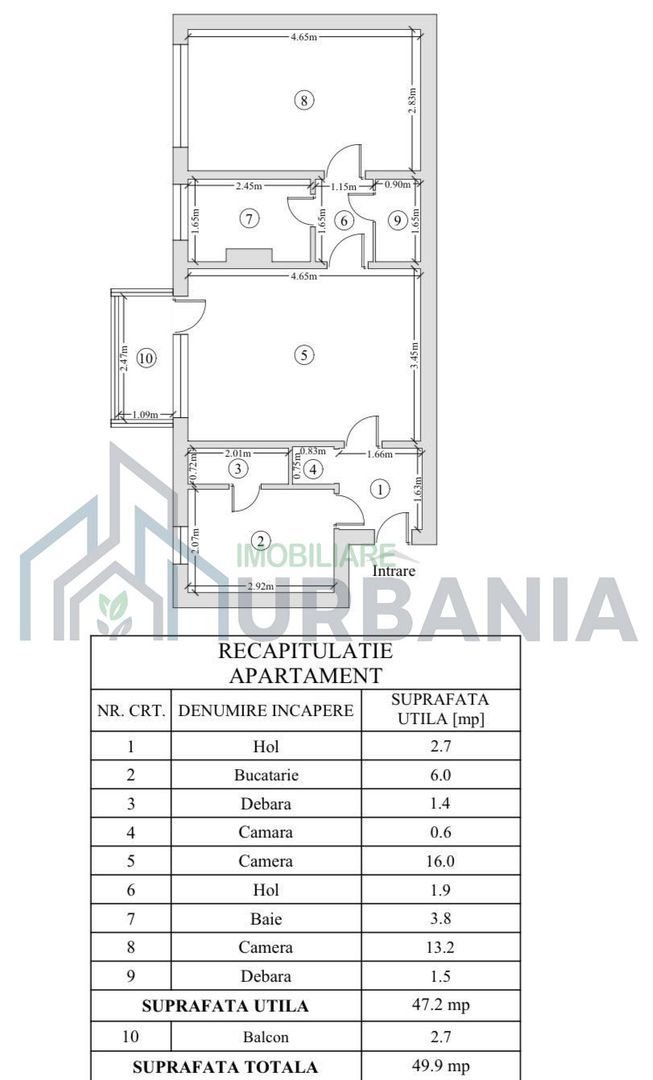 Apartament 2 camere, Tătărași Flora, etaj 1, 49,9 mp, vânzare cash - Poză 1