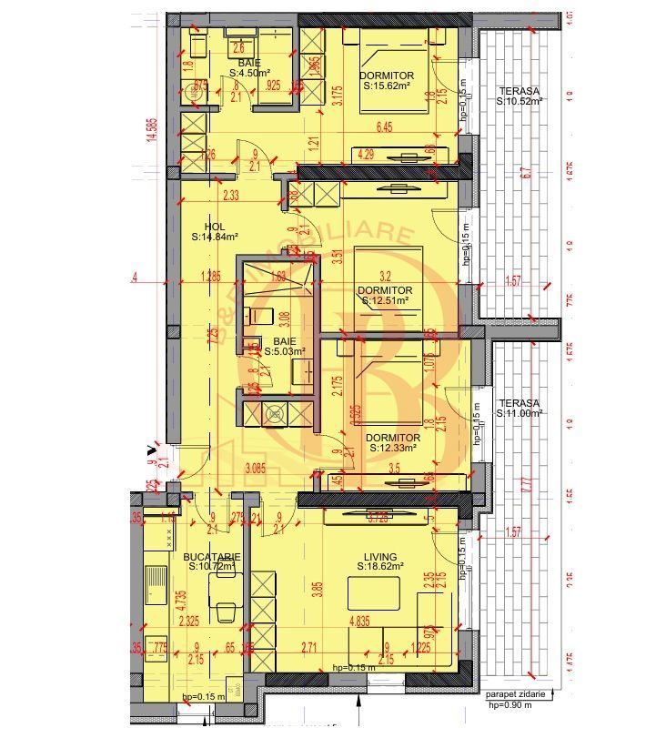 Apartament 4 camere Parcare Gratis Theodor Pallady 5min STB - Schiță 2