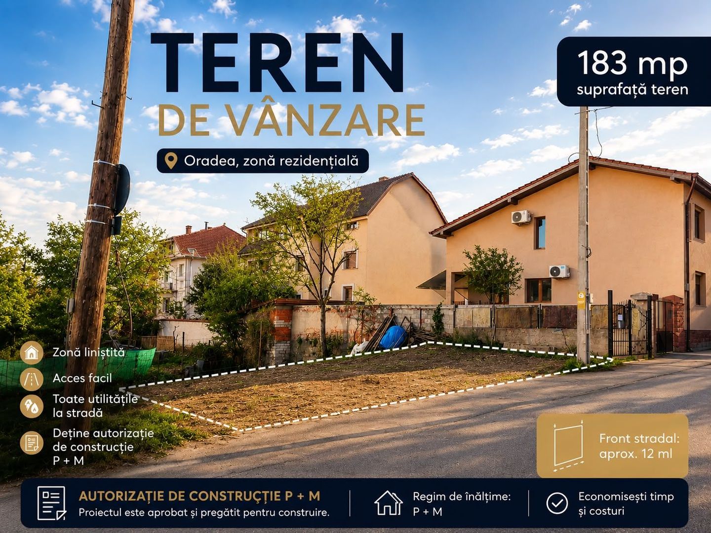 NECTORA IMOB-Teren Intravilan 278 mp, Zona Garii, Utilitati, Proiect - Poză 1