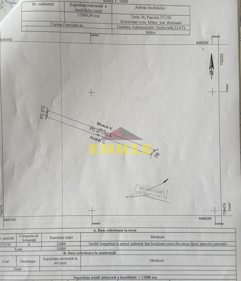 Vand teren arabil  Mitoc  com Mitoc jud Botosani - Poză 1