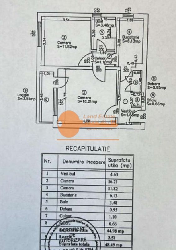 Apartament 2 camere Piața Progresu - Reabilitat Termic - Schiță 6