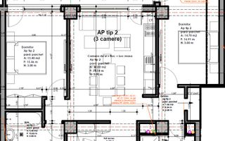 Apartament 3 camere- 72 mp- la cheie- zona Veterani Sibiu - Schiță 12