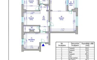 4 camere -93,5 mp - Lujerului (Bloc Reabilitat) - Schiță 12