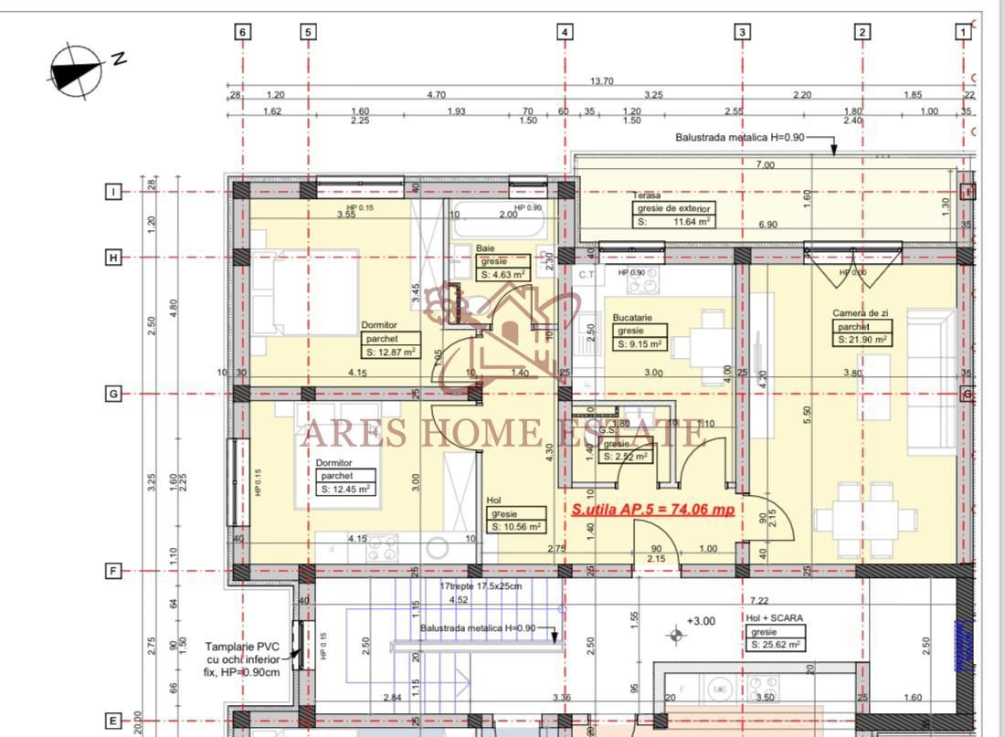 Apartament modern cu 3 camere la etajul 1 în bloc cu lift- TVA inclus - Schiță 11