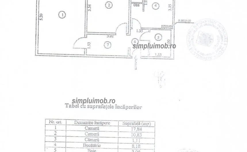 Decomandat mobilat parcare 2 camere Huedin Brancoveanu - Schiță 8