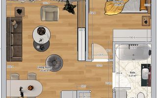 Apartament de vanzare 2 camere 57mp 2550 EUR-MP - Schiță 11