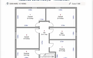 Casă individuală 4 dormitoare |  Teren 475 mp | Panouri fotovoltaice| Sura Mare - Schiță 20