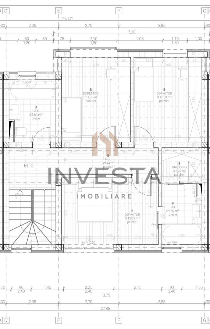 Triplex nou, 113 mp utili + curte, Apahida – disponibil si la pachet! - Schiță 16