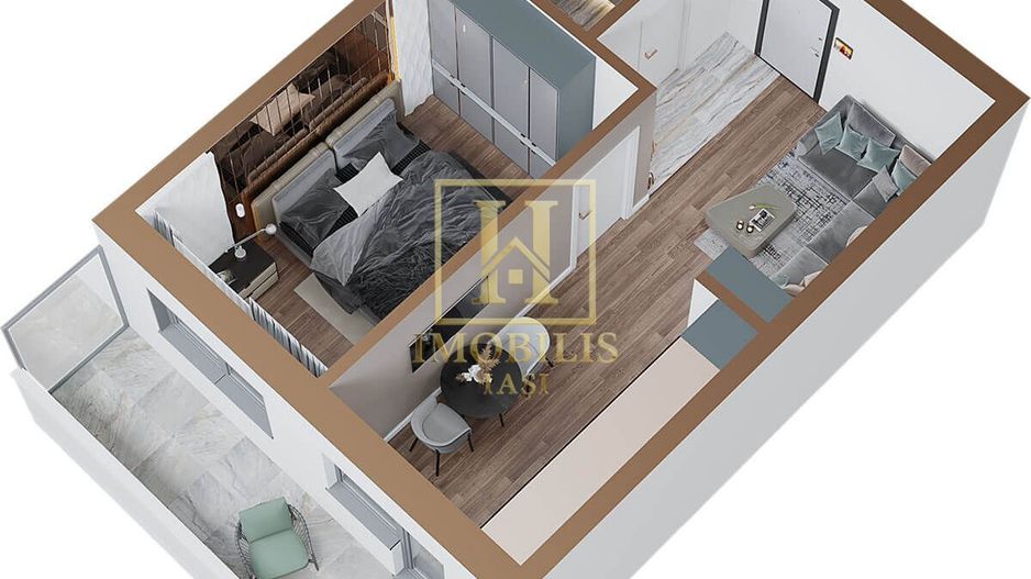 Apartament 2 camere Living+ Bucatarie 50 mp Copou 100500 euro - Poză 5