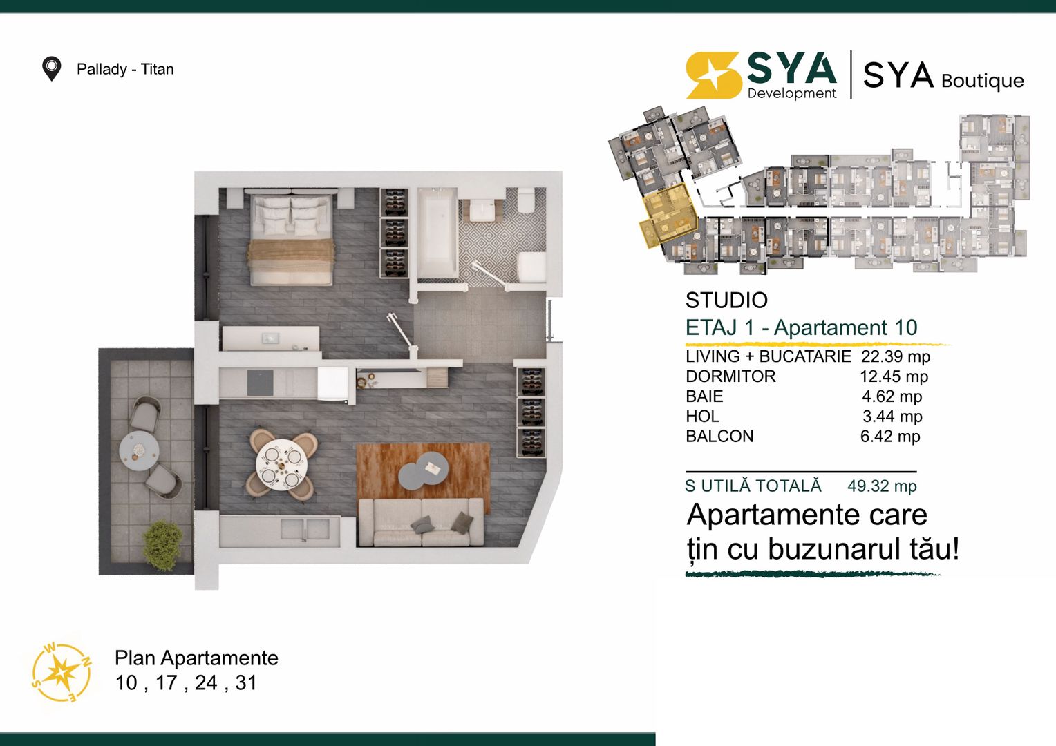 AP.2CAM. LIVING OPEN-SPACE / BLOC BOUTIQUE P+4. - Poză 2