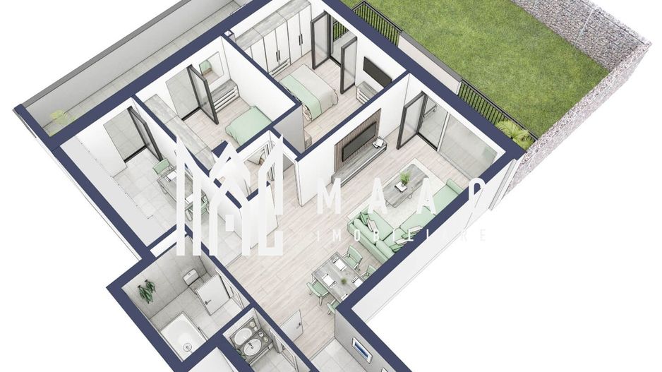 Apartament 3 camere | Balcoane 11.8 mp | Gradica ca. 107mp | Turnisor - Poză 3