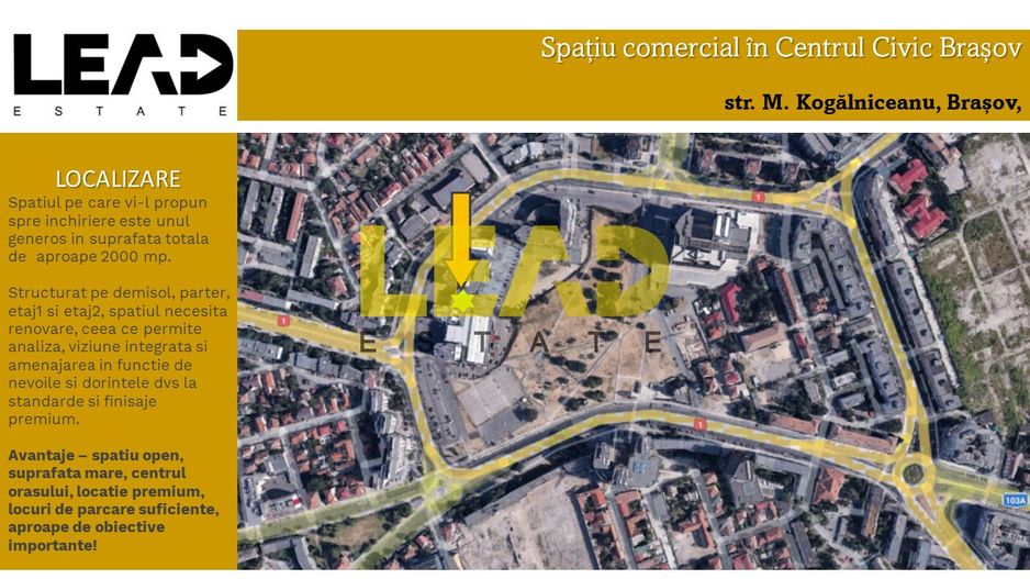 Spatiu comercial de inchiriat, 1974 mp utili, Centrul Civic Brasov! - Poză 2