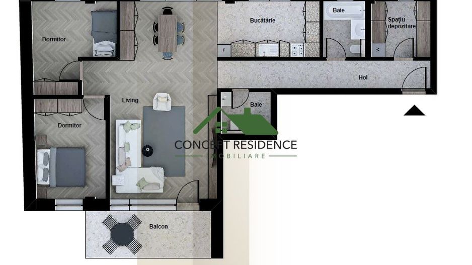 Apartament 3 camere | Millenium Plaza – Centrul Vechi | Comision 0% - Poză 2
