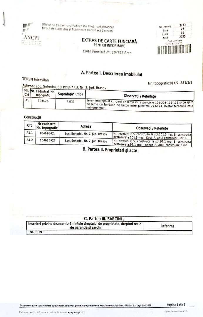 Bran-Sohodol, Teren 4039mp cu casă bătrânească, utilități, comision zero. - Poză 15
