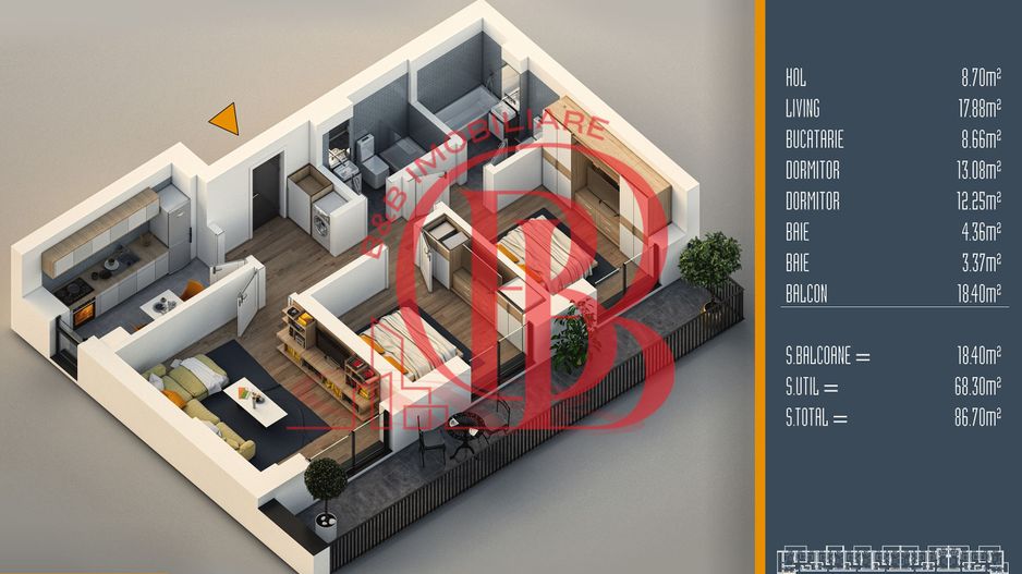 Oferta Lansare 3 camere proiect nou Pallady - Schiță 6
