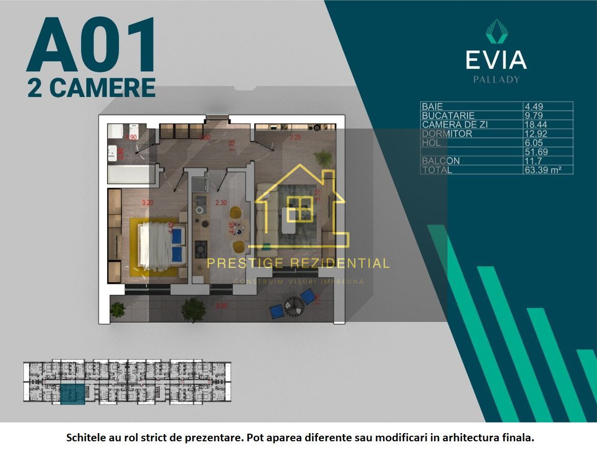 Apartament 2 Camere, PEMIUM,Smart Home,Inc pardoseala,Pallady,Metrou - Schiță 8