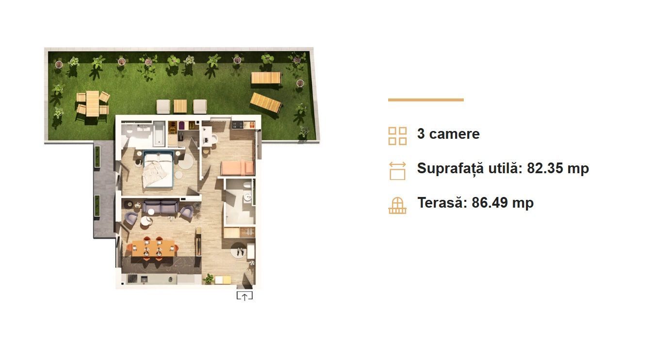 Apartament 3 camere cu terasa de 86 m2 in apropiere de parcul Central - Poză 5