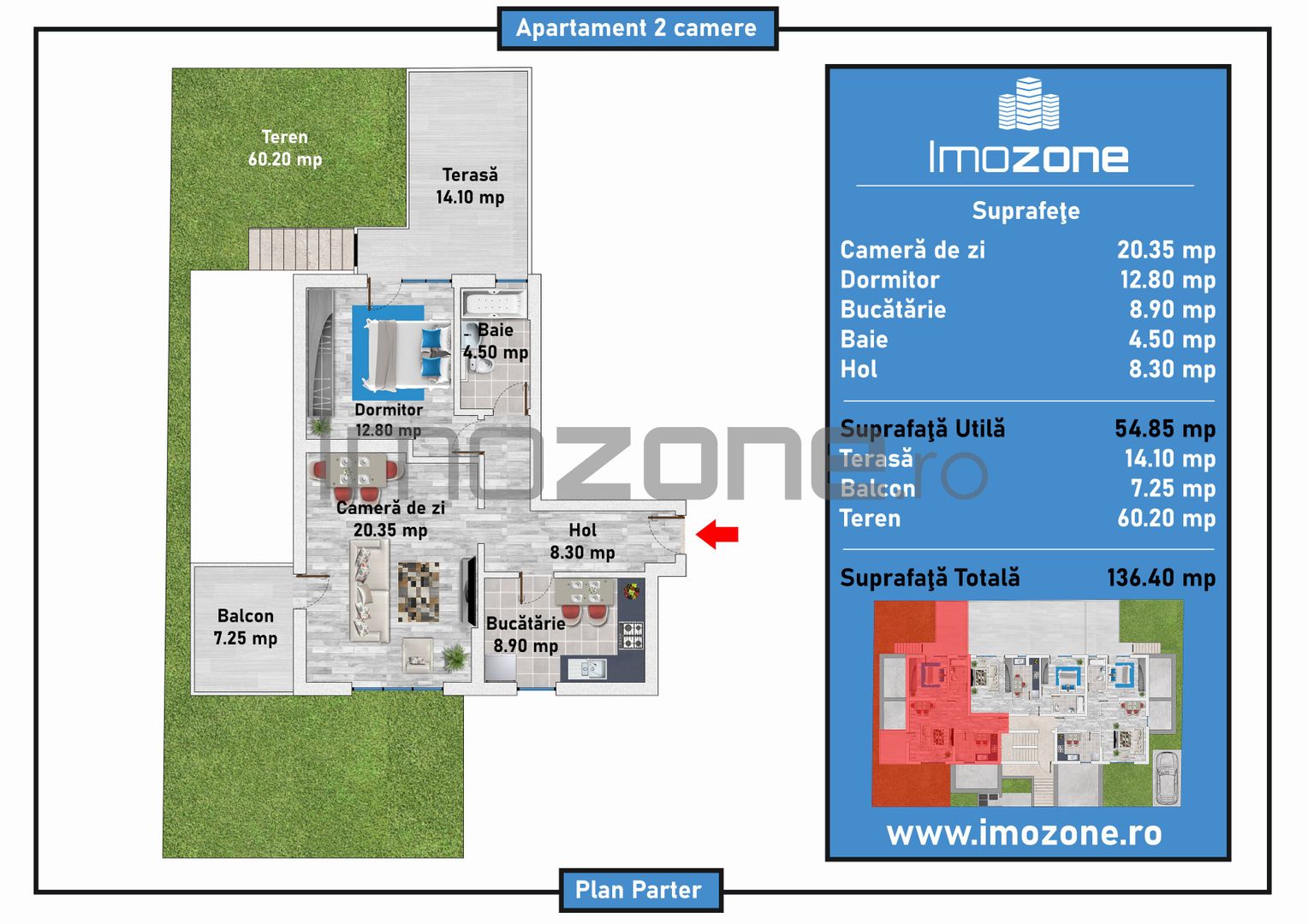 Prelungirea Ghencea, bloc nou, 2 camere 55mp, curte 60mp, terasa si balcon 21mp - Poză 4