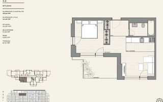 Studio dublu dormitor separat + terasa - Poză 1