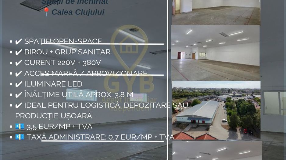 HALĂ DEPOZITARE / PRODUCȚIE DE ÎNCHIRIAT – 245 MP - Poză 1