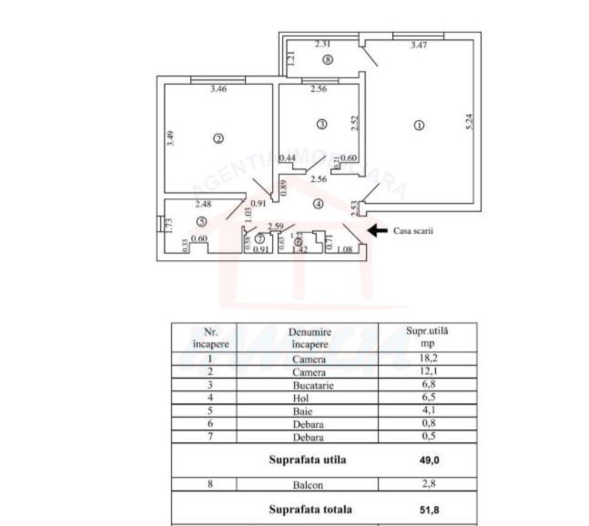 APARTAMENT 2 CAMERE DE VÂNZARE – MAZEPA 2 - Schiță 8