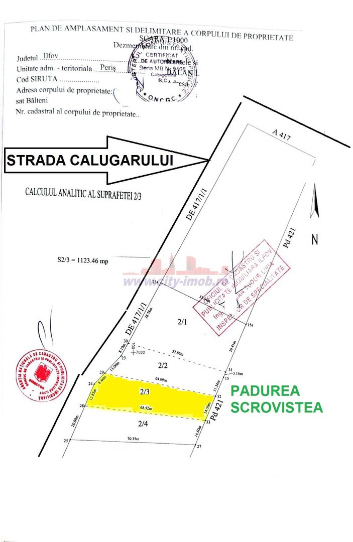 VANZARE TEREN, Sat.Balteni, com. Peris, Padurea Scrovistea, jud IIlfov - Poză 7