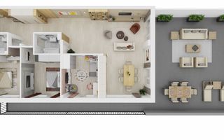 Penthouse Sibiu 4 camere, 2 bai terasa mare vedere panoramica - Poză 6