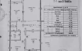 Apartament 3 camere nou de inchiriat | 100MP | Selimbar - Schiță 25