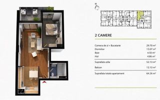 Apartament modern cu panoramă superbă și terasă generoasă. - Poză 7