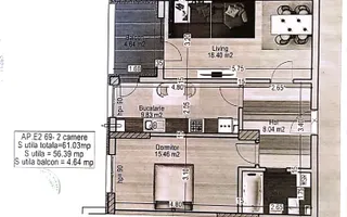 Apartament 2 camere Mobilat Utilat-Th. Pallady Metrou Teclu - Schiță 12