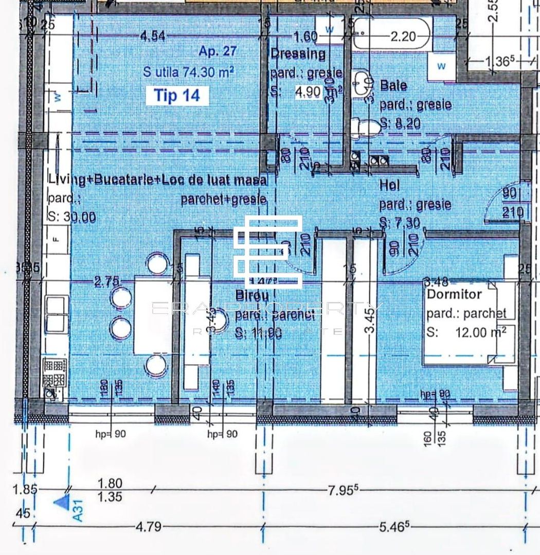 Apartament 3 camere  74 mp, zona Triajului Selimbar - Schiță 6