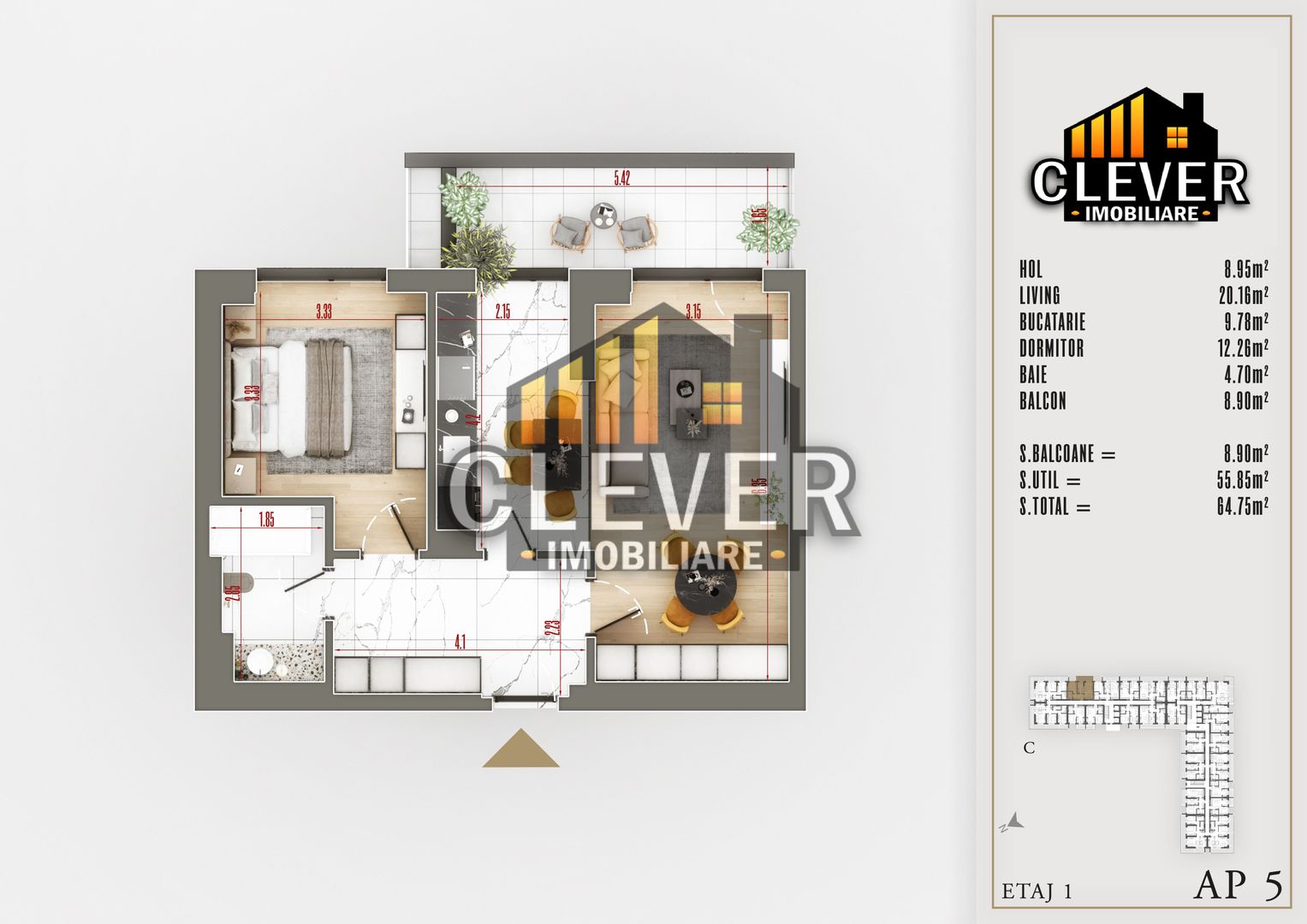 Apartament Premium 2 Camere Suprafata Generoasa Th. Pallady - Poză 1