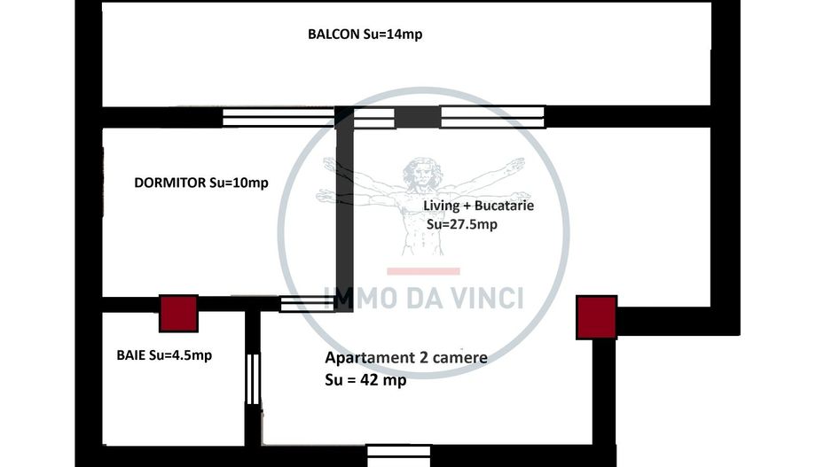 Apartament 2 camere Zona Marasti/Bulgaria - Schiță 14