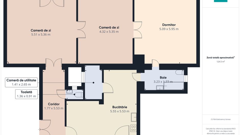 Apartament generos cu 3 camere – Zona Centrală - Poză 7