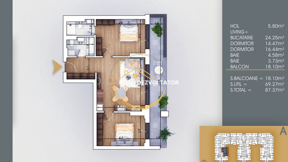 Finalizat Decomandat 2bai Terasa 10 minute de metrou Teclu Titan Ikea - Poză 8
