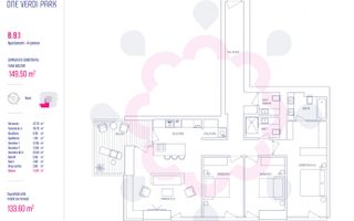 ETAJ 6-9-13 | 539 000 EURO | 4 CAMERE | PARCARE | ONE VERDI PARK - Schiță 11