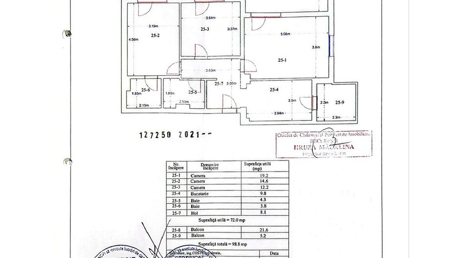 Apartament 3 camere+Birou Theodor Pallady Metrou Teclu - Schiță 2