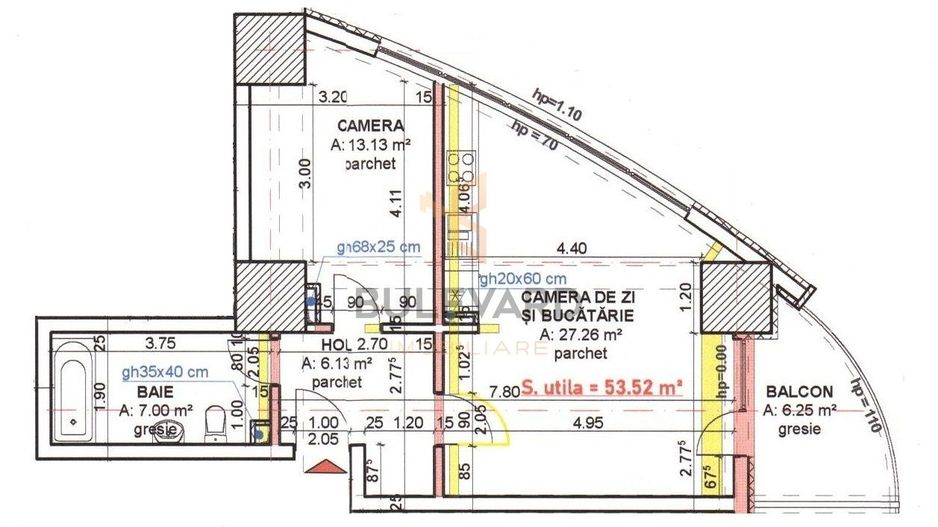 Comision 0! Apartament 2 camere la cheie in bloc nou! - Schiță 22