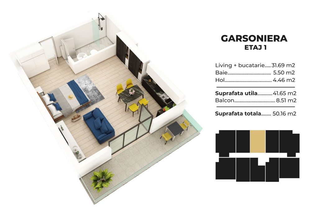 Studio spatios la cheie Sea Breeze Residence II Mamaia Nord - Poză 4